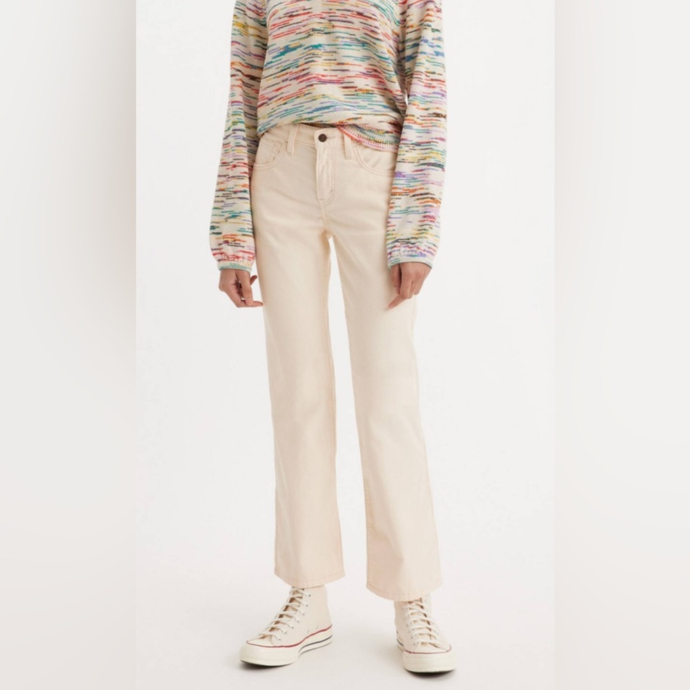 Levi's Middy Ankle Corduroy Bootcut Cord Pants Women’s 24W 29L Cream Ivory White